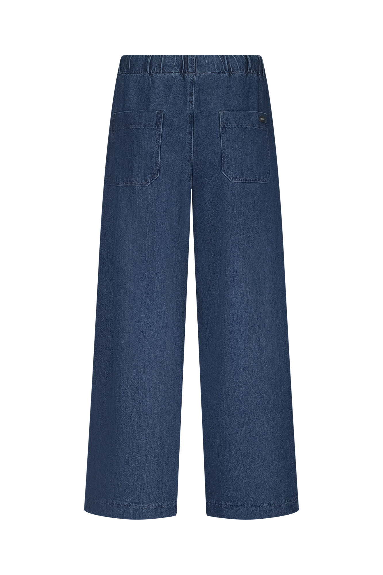 Wide Cropped Broek Blauw Wash