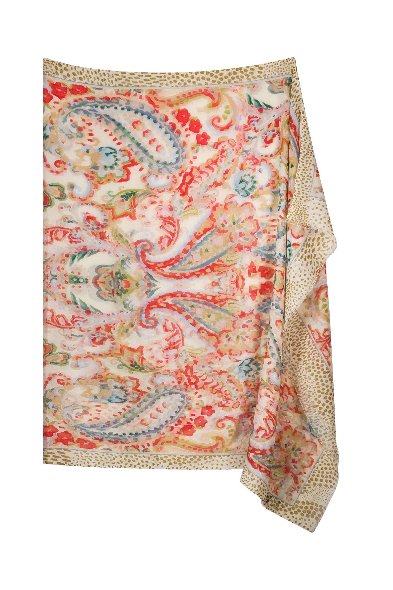 Eliana Shawl Off-white Print